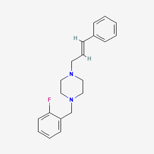 molecular formula C20H23FN2 B5676435 1-(2-fluorobenzyl)-4-(3-phenyl-2-propen-1-yl)piperazine 