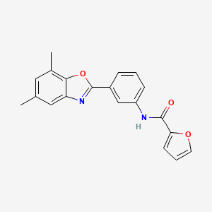 molecular formula C20H16N2O3 B5676460 N-[3-(5,7-dimethyl-1,3-benzoxazol-2-yl)phenyl]-2-furamide 