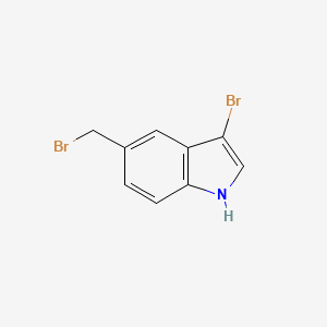 molecular formula C9H7Br2N B567648 3-Bromo-5-(bromomethyl)-1H-indole CAS No. 1245649-27-7