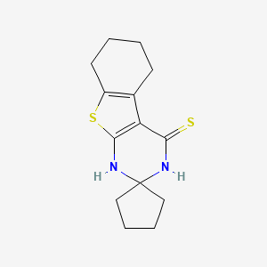 molecular formula C14H18N2S2 B5676484 5,6,7,8-tetrahydro-1H-spiro[1-benzothieno[2,3-d]pyrimidine-2,1'-cyclopentane]-4(3H)-thione 