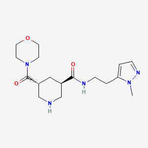 molecular formula C17H27N5O3 B5676498 (3R*,5R*)-N-[2-(1-methyl-1H-pyrazol-5-yl)ethyl]-5-(morpholin-4-ylcarbonyl)piperidine-3-carboxamide 