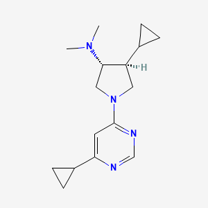 molecular formula C16H24N4 B5676521 rel-(3R,4S)-4-cyclopropyl-1-(6-cyclopropyl-4-pyrimidinyl)-N,N-dimethyl-3-pyrrolidinamine dihydrochloride 