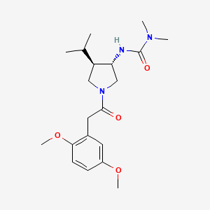 molecular formula C20H31N3O4 B5676528 N'-{(3S*,4R*)-1-[(2,5-dimethoxyphenyl)acetyl]-4-isopropyl-3-pyrrolidinyl}-N,N-dimethylurea 