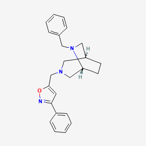 molecular formula C24H27N3O B5676534 (1S*,5R*)-6-benzyl-3-[(3-phenylisoxazol-5-yl)methyl]-3,6-diazabicyclo[3.2.2]nonane 