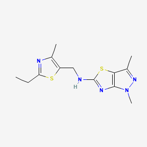 molecular formula C13H17N5S2 B5676538 N-[(2-ethyl-4-methyl-1,3-thiazol-5-yl)methyl]-1,3-dimethyl-1H-pyrazolo[3,4-d][1,3]thiazol-5-amine 