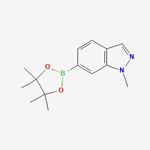 molecular formula C14H19BN2O2 B567654 1-甲基-6-(4,4,5,5-四甲基-1,3,2-二氧杂硼环-2-基)-1H-吲唑 CAS No. 1256359-09-7