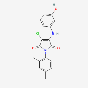 molecular formula C18H15ClN2O3 B5676552 3-chloro-1-(2,4-dimethylphenyl)-4-[(3-hydroxyphenyl)amino]-1H-pyrrole-2,5-dione 
