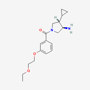 (3R*,4S*)-4-cyclopropyl-1-[3-(2-ethoxyethoxy)benzoyl]pyrrolidin-3-amine
