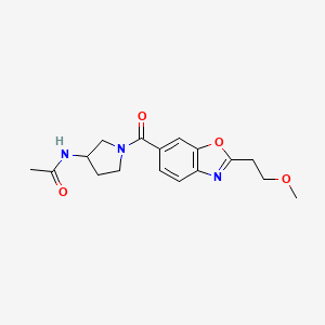 molecular formula C17H21N3O4 B5676561 N-(1-{[2-(2-methoxyethyl)-1,3-benzoxazol-6-yl]carbonyl}pyrrolidin-3-yl)acetamide 
