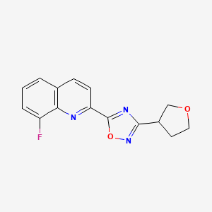 molecular formula C15H12FN3O2 B5676578 8-fluoro-2-[3-(tetrahydrofuran-3-yl)-1,2,4-oxadiazol-5-yl]quinoline 