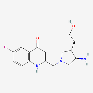 molecular formula C16H20FN3O2 B5676599 2-{[rel-(3R,4S)-3-amino-4-(2-hydroxyethyl)-1-pyrrolidinyl]methyl}-6-fluoro-4-quinolinol dihydrochloride 