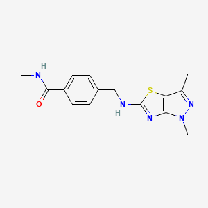 molecular formula C15H17N5OS B5676624 4-{[(1,3-dimethyl-1H-pyrazolo[3,4-d][1,3]thiazol-5-yl)amino]methyl}-N-methylbenzamide 
