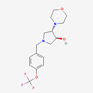 molecular formula C16H21F3N2O3 B5676632 (3S*,4S*)-4-(4-morpholinyl)-1-[4-(trifluoromethoxy)benzyl]-3-pyrrolidinol 