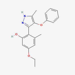 molecular formula C19H20N2O3 B5676661 5-ethoxy-3-methyl-2-(5-methyl-4-phenoxy-1H-pyrazol-3-yl)phenol 