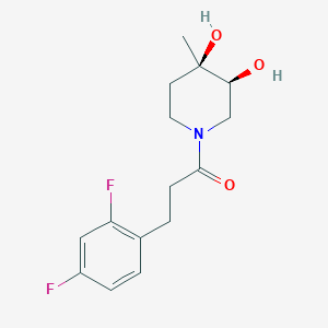 (3S*,4R*)-1-[3-(2,4-difluorophenyl)propanoyl]-4-methylpiperidine-3,4-diol