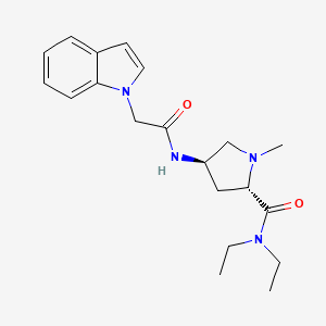 molecular formula C20H28N4O2 B5676676 (4R)-N,N-diethyl-4-[(1H-indol-1-ylacetyl)amino]-1-methyl-L-prolinamide 