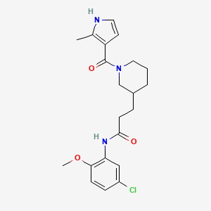 molecular formula C21H26ClN3O3 B5676677 N-(5-chloro-2-methoxyphenyl)-3-{1-[(2-methyl-1H-pyrrol-3-yl)carbonyl]piperidin-3-yl}propanamide 