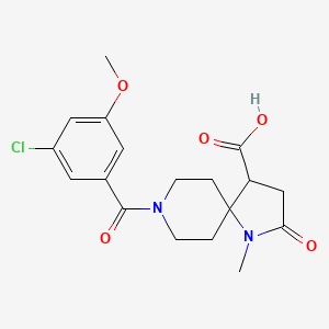 8-(3-chloro-5-methoxybenzoyl)-1-methyl-2-oxo-1,8-diazaspiro[4.5]decane-4-carboxylic acid
