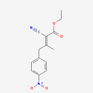 molecular formula C14H14N2O4 B567669 2-氰基-3-甲基-4-(4-硝基苯基)丁-2-烯酸乙酯 CAS No. 1313714-59-8