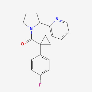 molecular formula C19H19FN2O B5676715 2-(1-{[1-(4-fluorophenyl)cyclopropyl]carbonyl}-2-pyrrolidinyl)pyridine 
