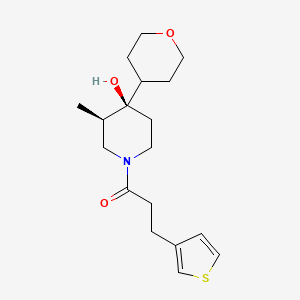 molecular formula C18H27NO3S B5676718 (3R*,4R*)-3-methyl-4-(tetrahydro-2H-pyran-4-yl)-1-[3-(3-thienyl)propanoyl]-4-piperidinol 