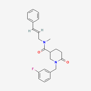 1-(3-fluorobenzyl)-N-methyl-6-oxo-N-[(2E)-3-phenyl-2-propen-1-yl]-3-piperidinecarboxamide
