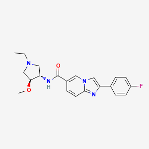 molecular formula C21H23FN4O2 B5676733 N-[(3S*,4S*)-1-ethyl-4-methoxypyrrolidin-3-yl]-2-(4-fluorophenyl)imidazo[1,2-a]pyridine-6-carboxamide 