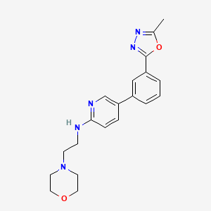 molecular formula C20H23N5O2 B5676744 5-[3-(5-methyl-1,3,4-oxadiazol-2-yl)phenyl]-N-(2-morpholin-4-ylethyl)pyridin-2-amine 