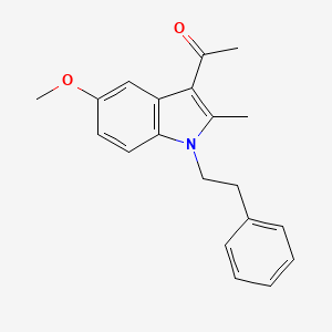 molecular formula C20H21NO2 B5676757 1-[5-methoxy-2-methyl-1-(2-phenylethyl)-1H-indol-3-yl]ethanone 