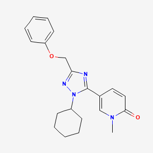 molecular formula C21H24N4O2 B5676764 5-[1-cyclohexyl-3-(phenoxymethyl)-1H-1,2,4-triazol-5-yl]-1-methylpyridin-2(1H)-one 