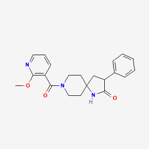 molecular formula C21H23N3O3 B5676820 8-[(2-methoxy-3-pyridinyl)carbonyl]-3-phenyl-1,8-diazaspiro[4.5]decan-2-one 