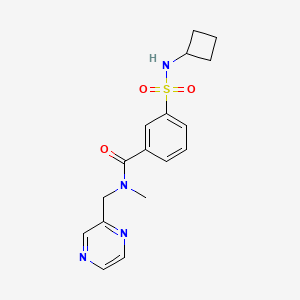molecular formula C17H20N4O3S B5676821 3-[(cyclobutylamino)sulfonyl]-N-methyl-N-(pyrazin-2-ylmethyl)benzamide 