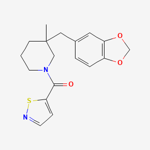 molecular formula C18H20N2O3S B5676848 3-(1,3-benzodioxol-5-ylmethyl)-1-(isothiazol-5-ylcarbonyl)-3-methylpiperidine 
