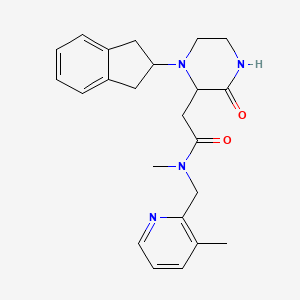 2-[1-(2,3-dihydro-1H-inden-2-yl)-3-oxo-2-piperazinyl]-N-methyl-N-[(3-methyl-2-pyridinyl)methyl]acetamide