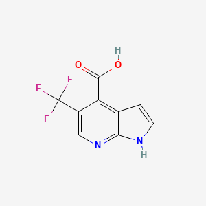 molecular formula C9H5F3N2O2 B567689 5-(三氟甲基)-1H-吡咯并[2,3-b]吡啶-4-羧酸 CAS No. 1260384-46-0