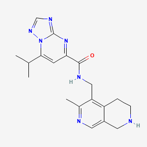 molecular formula C19H23N7O B5676893 7-isopropyl-N-[(3-methyl-5,6,7,8-tetrahydro-2,7-naphthyridin-4-yl)methyl][1,2,4]triazolo[1,5-a]pyrimidine-5-carboxamide dihydrochloride 