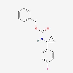 molecular formula C17H16FNO2 B567690 Benzyl (1-(4-fluorophenyl)cyclopropyl)carbamate CAS No. 1255574-62-9