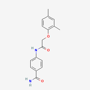 molecular formula C17H18N2O3 B5676907 4-{[(2,4-dimethylphenoxy)acetyl]amino}benzamide 