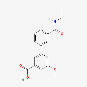 molecular formula C17H17NO4 B567691 3-[3-(N-乙基氨基羰基)苯基]-5-甲氧基苯甲酸 CAS No. 1261994-07-3