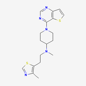 molecular formula C18H23N5S2 B5676921 N-methyl-N-[2-(4-methyl-1,3-thiazol-5-yl)ethyl]-1-thieno[3,2-d]pyrimidin-4-ylpiperidin-4-amine 