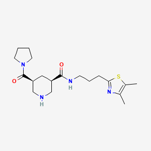 molecular formula C19H30N4O2S B5676931 (3R*,5S*)-N-[3-(4,5-dimethyl-1,3-thiazol-2-yl)propyl]-5-(pyrrolidin-1-ylcarbonyl)piperidine-3-carboxamide 