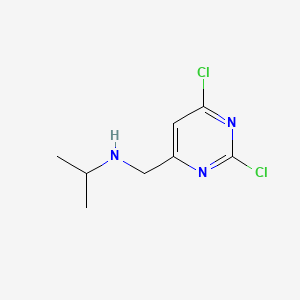 molecular formula C8H11Cl2N3 B567694 (2,6-二氯-嘧啶-4-基甲基)-异丙胺 CAS No. 1289385-44-9
