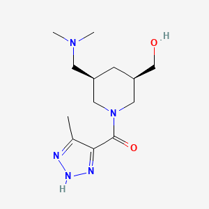 molecular formula C13H23N5O2 B5676968 {(3R*,5R*)-5-[(dimethylamino)methyl]-1-[(5-methyl-2H-1,2,3-triazol-4-yl)carbonyl]-3-piperidinyl}methanol 