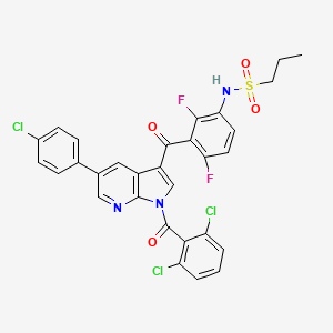 molecular formula C30H20Cl3F2N3O4S B567698 N-(3-(5-(4-氯苯基)-1-(2,6-二氯苯甲酰)-1H-吡咯并[2,3-b]吡啶-3-羰基)-2,4-二氟苯基)丙烷-1-磺酰胺 CAS No. 1262985-23-8