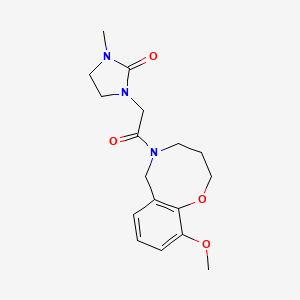 molecular formula C17H23N3O4 B5676983 1-[2-(10-methoxy-3,4-dihydro-2H-1,5-benzoxazocin-5(6H)-yl)-2-oxoethyl]-3-methylimidazolidin-2-one 