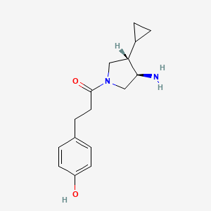 molecular formula C16H22N2O2 B5676992 4-{3-[(3R*,4S*)-3-amino-4-cyclopropylpyrrolidin-1-yl]-3-oxopropyl}phenol 