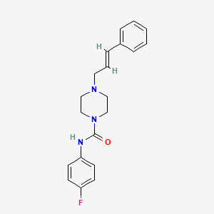 molecular formula C20H22FN3O B5677005 N-(4-fluorophenyl)-4-(3-phenyl-2-propen-1-yl)-1-piperazinecarboxamide 