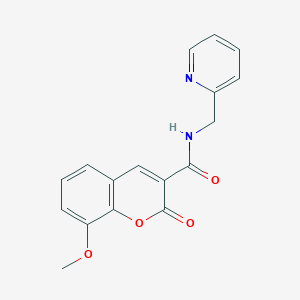 molecular formula C17H14N2O4 B5677008 8-methoxy-2-oxo-N-(2-pyridinylmethyl)-2H-chromene-3-carboxamide 