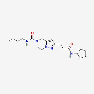 molecular formula C19H31N5O2 B5677016 N-butyl-2-[3-(cyclopentylamino)-3-oxopropyl]-6,7-dihydropyrazolo[1,5-a]pyrazine-5(4H)-carboxamide 