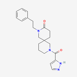molecular formula C21H26N4O2 B5677025 2-(2-phenylethyl)-8-(1H-pyrazol-3-ylcarbonyl)-2,8-diazaspiro[5.5]undecan-3-one 